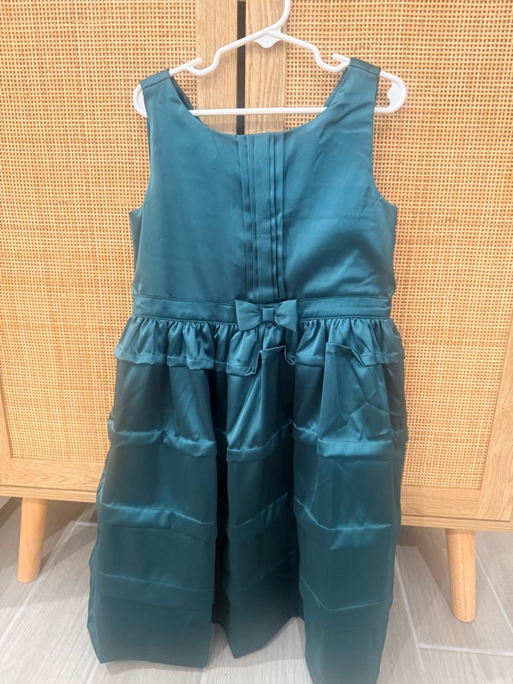Gymboree Teal Satin Bow-Front Party Dress
